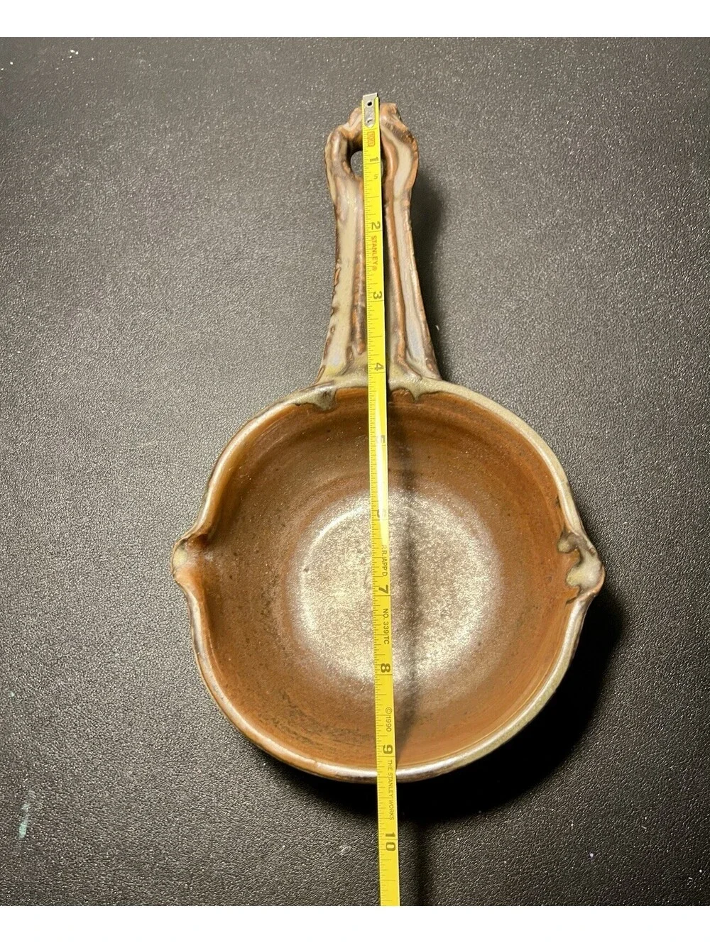 Pottery Works Flameware Spouted Frying Pan Terry Silverman Fitzwilliam NH, 6”